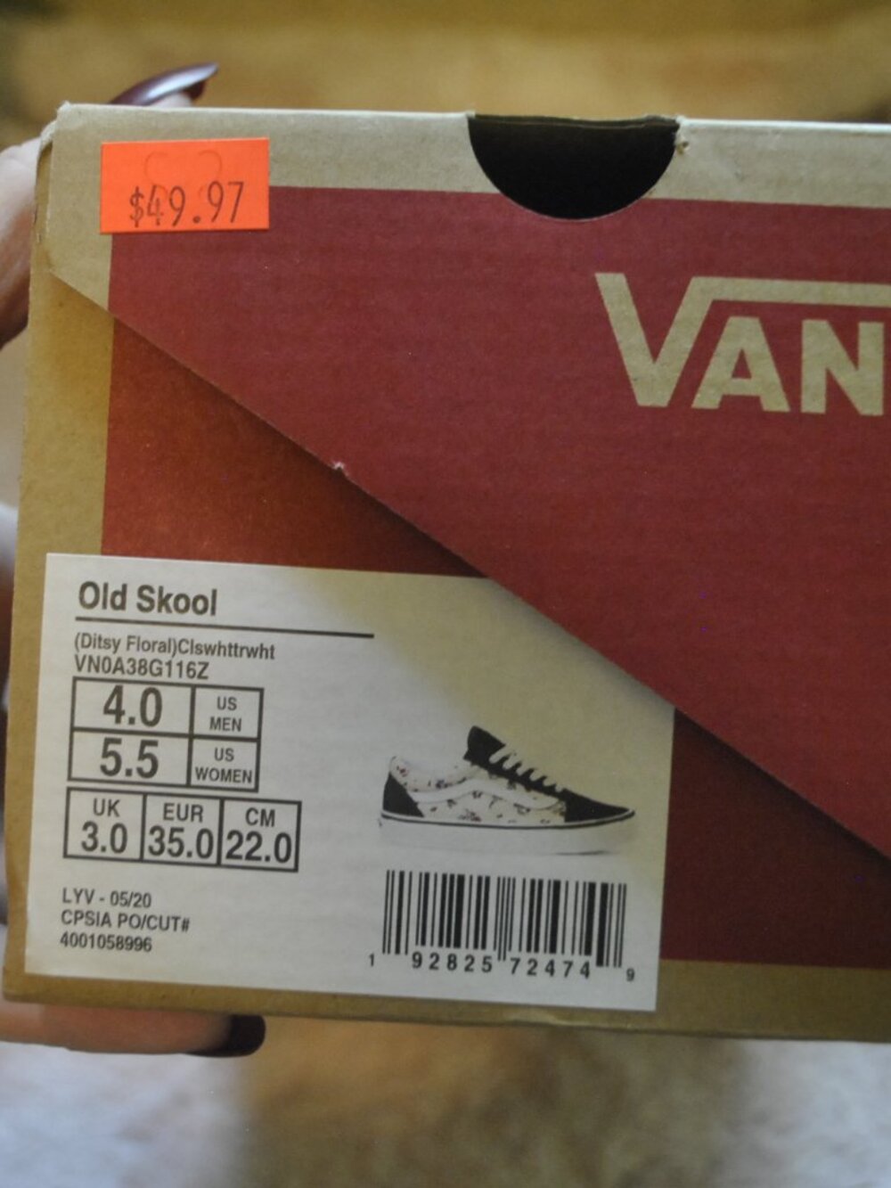Vans Old Skool Ditsy Floral Sneakers Women’s 5.5 w/ Box - Picture 9 of 9
